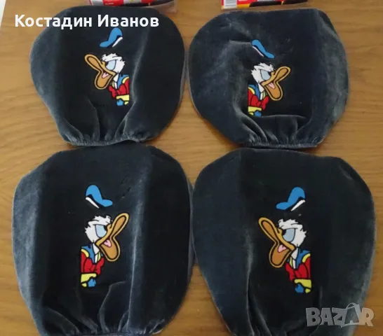 4 броя Walt Disney Donald Duck калъфи за подглавници кола автомобил, снимка 2 - Аксесоари и консумативи - 55337902