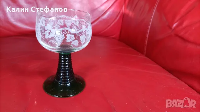 Чаши, френски кристал, зелено столче за концентрати, 100 мл в кашончето си, снимка 8 - Чаши - 55663888