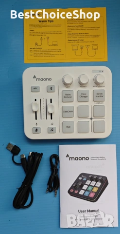 Maono аудио миксер интерфейс професионален, Bluetooth 48V, RGB за стрийминг, подкасти, гейминг, снимка 2 - Други - 55056633
