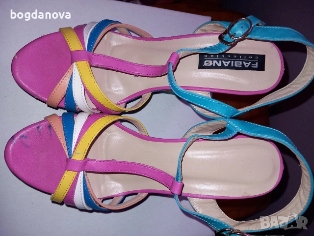 Цветни летни сандали на платформа Fabiano, снимка 2 - Сандали - 54047812