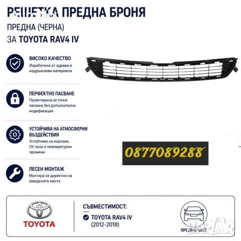 НОВА Решетка за предна броня за Toyota Rav 4 IV въздушна решетка решетки за тойота рав 4