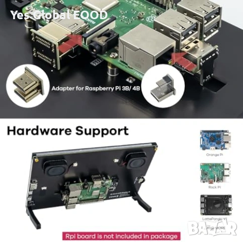 LAFVIN 10.1" IPS Touch HDMI монитор за Raspberry Pi, снимка 6 - Монитори - 54740514