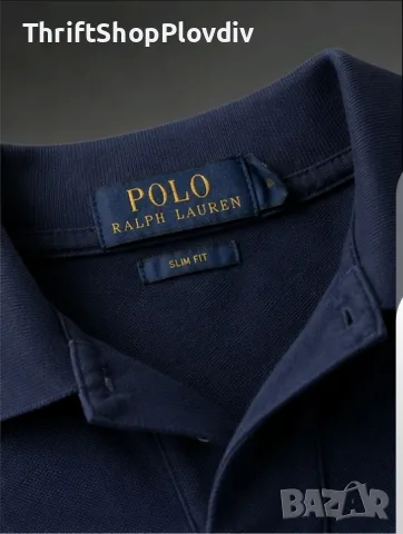 Оригинална мъжка тениска Polo Ralph Lauren – Slim Fit – Тъмносиня , снимка 4 - Тениски - 55421184