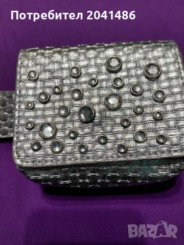 сребрист  женски     колан с портмоне, снимка 2 - Колани - 54260928