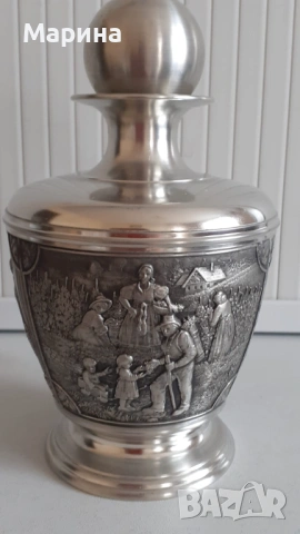 Комплект за ракия от калай Antik*Vintage  #129, снимка 5 - Антикварни и старинни предмети - 54538726