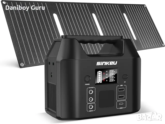 Преносима електростанция SinKeu 96Wh със соларен панел 40W и 30000mAh LiFePO4 батерия – соларен гене