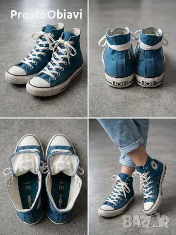 Страхотни високи кецове Converse All Star - Унисекс (Размер 37.5), снимка 6 - Кецове - 55473307