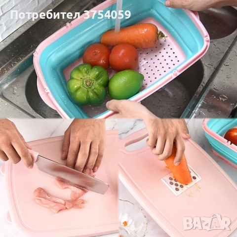 Кухненски къмпинг комплект 9в1 D E O U  N Y, мултифункционална дъска със сгъваем гевгир с кутия , снимка 4 - Къмпинг мебели - 55199981