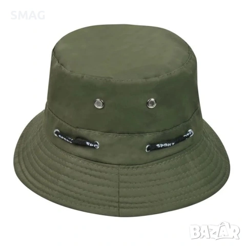 Мъжка bucket шапка каки със спортна връзка_1177613