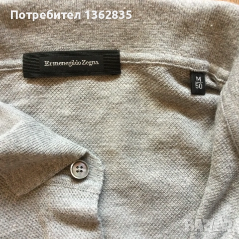 НОВА оригинална светло сива поло тениска с яка ERMENEGILDO ZEGNA размер M/50 от Италия, снимка 4 - Тениски - 54864409