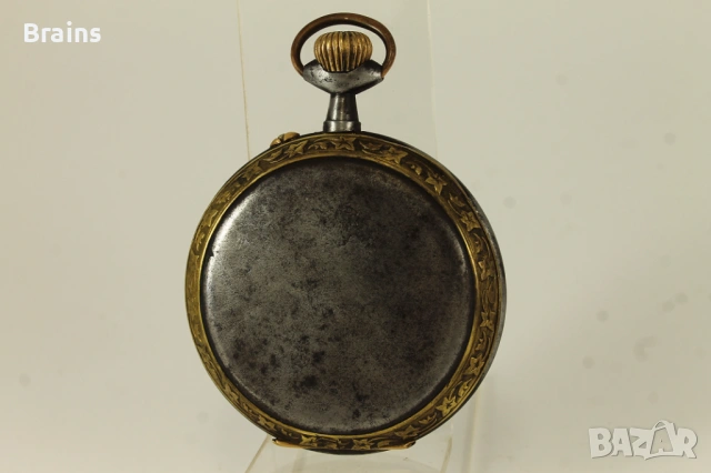 1900's REGULATEUR С Локомотив 68мм Джобен Часовник Син Емайл, снимка 5 - Антикварни и старинни предмети - 54942346