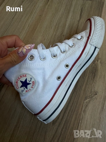 Оригинални чисто бели високи Кецове Converse ! 36 н, снимка 2 - Маратонки - 54656800