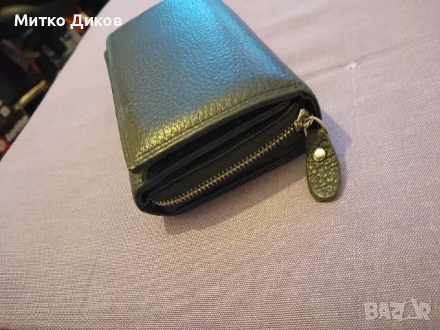 Дамско портмоне черно ново естествена кожа 155 х 95 мм #34, снимка 2 - Портфейли, портмонета - 55307650
