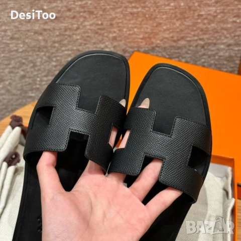 Hermès Oran Black , снимка 3 - Чехли - 54769424