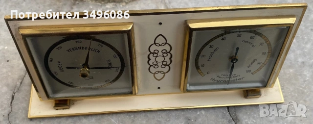 Стар  и много рядък немски барометър с хигрометър SIEMENS, снимка 9 - Антикварни и старинни предмети - 54063869