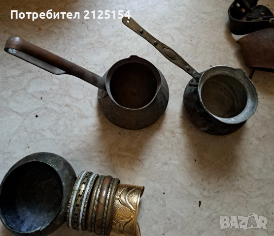 Стари джезвета,тас,хлопатар и др.от бакър, снимка 5 - Антикварни и старинни предмети - 50957509