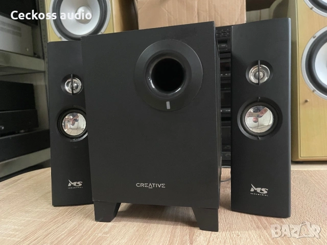 Creative 2.1 Speaker System + Subwoofer – Компютърни колони с мощен бас, снимка 2 - Ресийвъри, усилватели, смесителни пултове - 54802501
