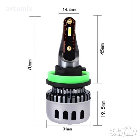 Диодни крушки H11 48W 2бр/к-т, снимка 3 - Аксесоари и консумативи - 54354106