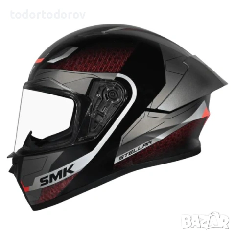 ПРОМОЦИЯ Мото каска за мотор SMK STELLAR SPORT FLIGHT Black/Gray/Red NEW 232.74 лв. / 119 €, снимка 2 - Аксесоари и консумативи - 54604000