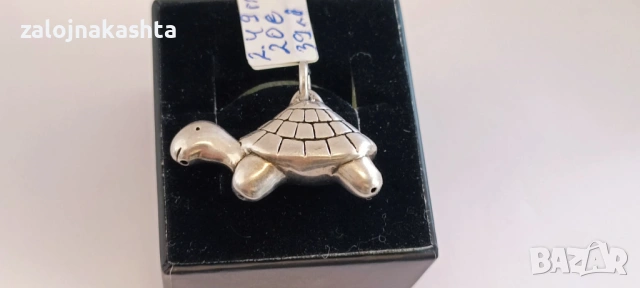 Сребърна висулка Костенурка-2,49гр/925, снимка 4 - Колиета, медальони, синджири - 54123447