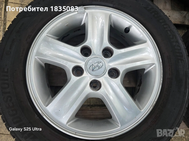 Лети джанти 15ки 5х114.3 Hyundai + летни гуми 185/65/15, снимка 5 - Гуми и джанти - 55289196