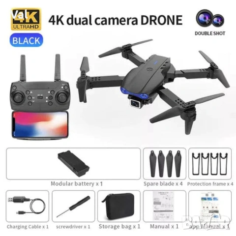 Дрон с две камери DUAL 4K CAMERAS, снимка 4 - Дронове и аксесоари - 54841871