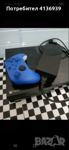 Xbox one конзола с един джойстиик всички кабели и 4 игри
