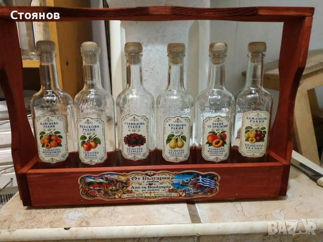 Подаръчен сет с бутилки в дървена кутия
