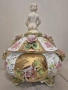 Голяма италианска порцеланова бонбониера с капак – стил Capodimonte, снимка 5