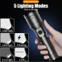 Високомощен Далекобоен Фенер с ПламъчноЗапалване Outdoor Camping Emergency Къмпинг Оцеляване Планина, снимка 12