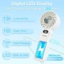 Нов мини Сгъваем ръчен вентилатор с LED дисплей 100 нива бял за охлаждане лято, снимка 4