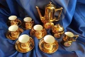Винтидж порцеланов сервиз за кафе 18 части – Fragonard – силно позлатен – FOREIGN, снимка 1