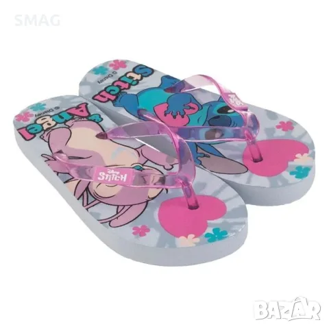 Детски лилави джапанки с дизайн lilo & stitch за момиче_1248531, снимка 2 - Детски сандали и чехли - 55361944
