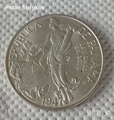 Голяма сребърна монета., снимка 2 - Нумизматика и бонистика - 54366997