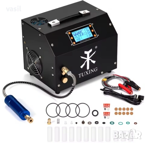 PCP Компресор TUXING TXET063 (300 Bar / 4500 Psi) с LCD и Автоматично Спиране