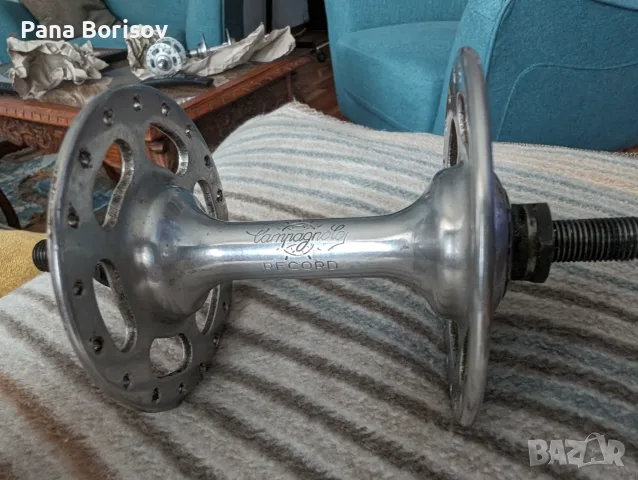 Ретро Пистова Предна Главина Campagnolo Nuovo/Super Record, снимка 2 - Части за велосипеди - 55321425