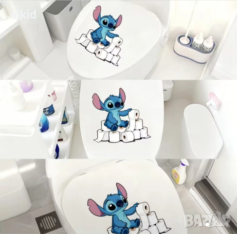 Стич Stitch ролки хартия стикер лепенка за стена мебел или тоалетна чиния за капака и автомобил авто, снимка 5 - Други - 54102965