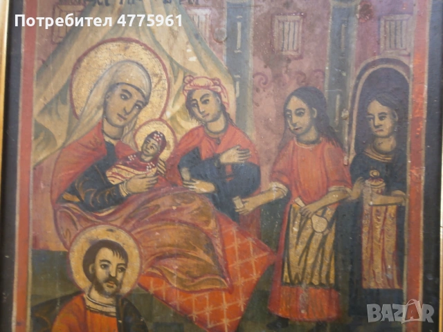 Стара българска икона 18-19в., снимка 4 - Икони - 54494235