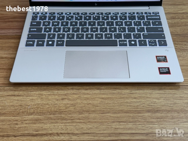 1кг`HP OmniBook 7 AERO 13/Ryzen AI 7 350w/16GB LPDDR5X/512GB NVMe/WUXGA/Гаранция/Батерия 10ч, снимка 4 - Лаптопи за работа - 54742608