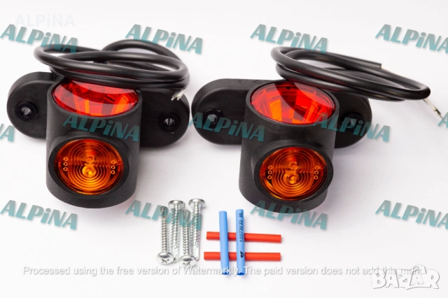 LED габарит/ Лед габаритна светлина 12/24V с 3 SMD диода, късо рамо, бял/жълт/червен, Полски-1 бр., снимка 2 - Аксесоари и консумативи - 54791162