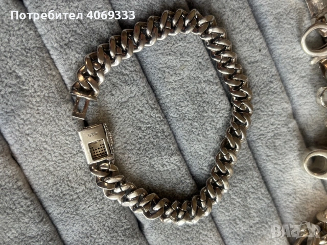 Сребърна гривна Монако 37.4 гр 925, снимка 4 - Гривни - 54229581