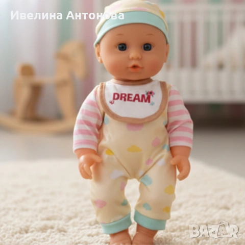 Кукла бебе 12 инча, която яде, пие и пишка – забавление и грижа за всяко дете, снимка 2 - Кукли - 54243806