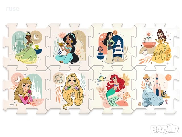НОВИ! Мек килим пъзел постелка за игра Princess Принцеси