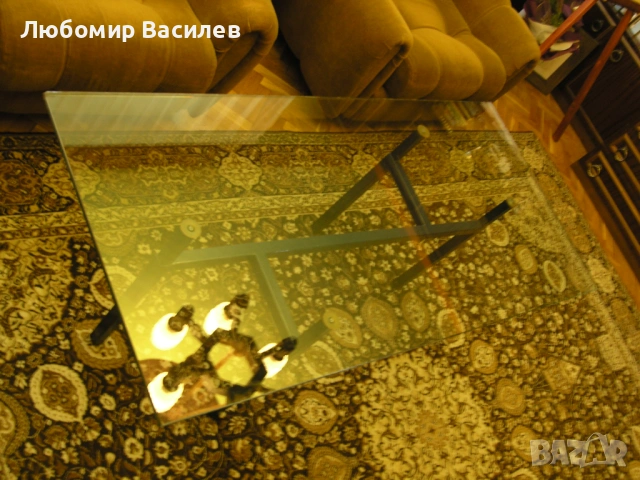 маса със стъклен плот 140/65/55, снимка 2 - Маси - 54211996