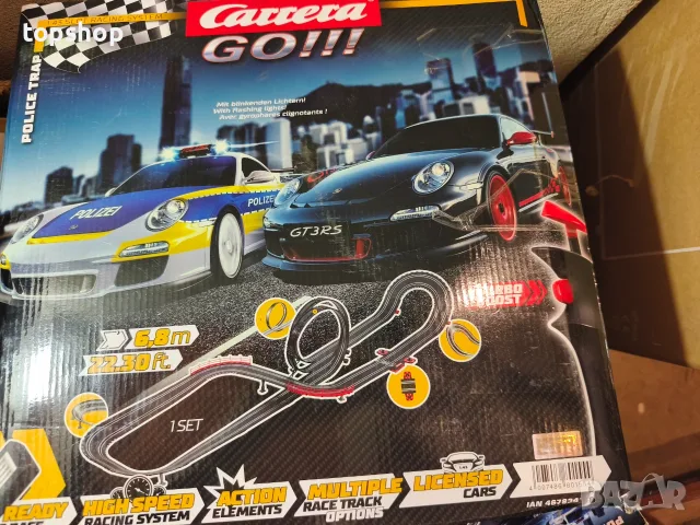  Голяма писта с колички Carrera GO Police Trap – Чисто нова (6.8 метра)  , снимка 6 - Коли, камиони, мотори, писти - 55621249