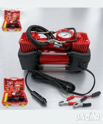 Компресор за Гуми Двуцилиндров 12V, снимка 2 - Аксесоари и консумативи - 35696183