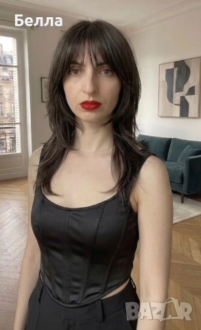 НОВА Кафява естествена перука! 100% високо качество, снимка 5 - Аксесоари за коса - 54045679