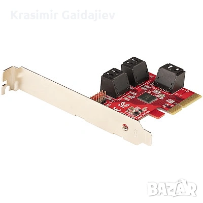 SATA PCIe карта - 6-портова PCIe SATA разширителна карта - 6Gbps, снимка 3 - Кабели и адаптери - 54955040