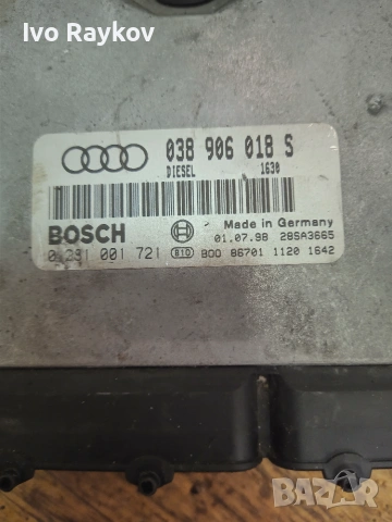  Компютър , ECU Audi A4 1.9 TDI 1998 038906018S , 0281001721, снимка 2 - Части - 55039776