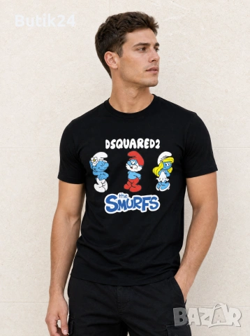 DSQUARED2 Slim fit тениска The Smurfs — черна